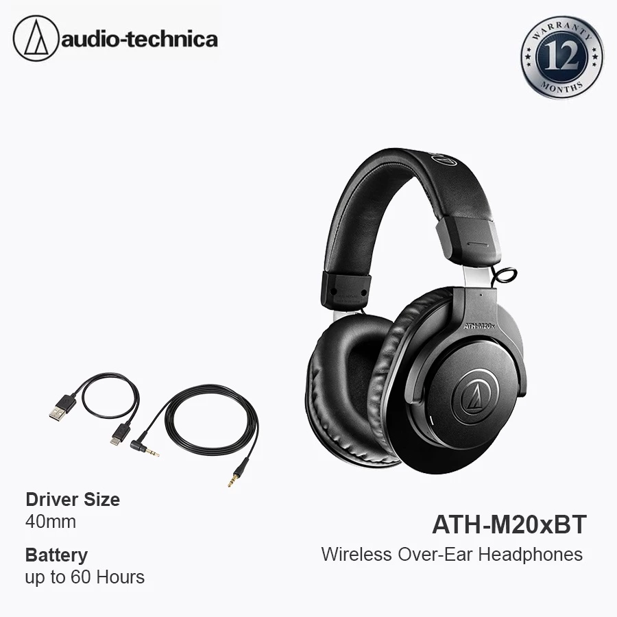 Audio-Technica ATH-M20xBT Wireless Over-Ear Headphones