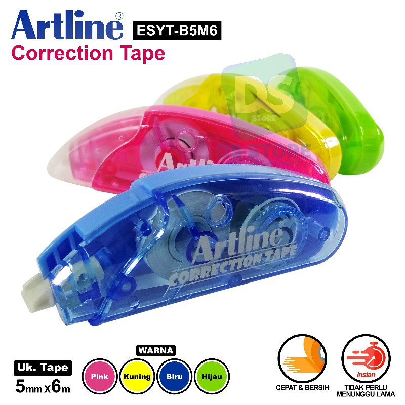 Jual Artline correction tape pen koreksi kertas cair pulpen 6m 7ml 10ml ...