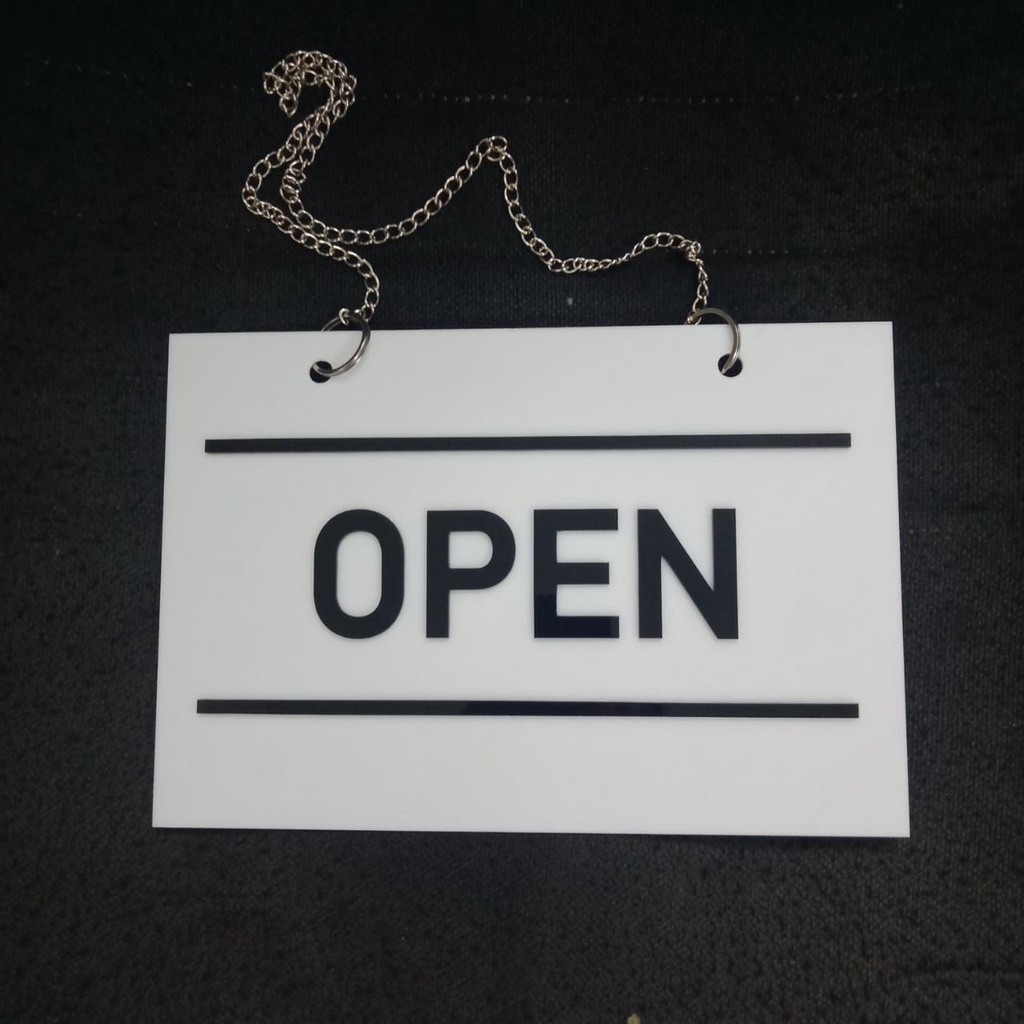 Jual Tanda Buka / Tutup Toko / Cafe / Kantor Rectangle Signage | Sign ...