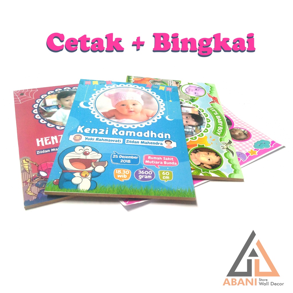 Jual Baby Bio Biodata Bayi Cetak Saja Dan Cetak Plus Bingkai Ukuran A4 ...