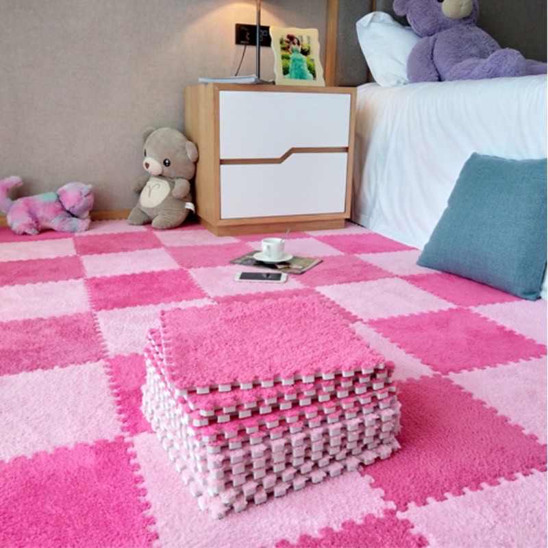 Jual BOSJKT293 (1pcs) Karpet Puzzle Bulu Dekorasi Rumah Ukuran 30x30cm ...