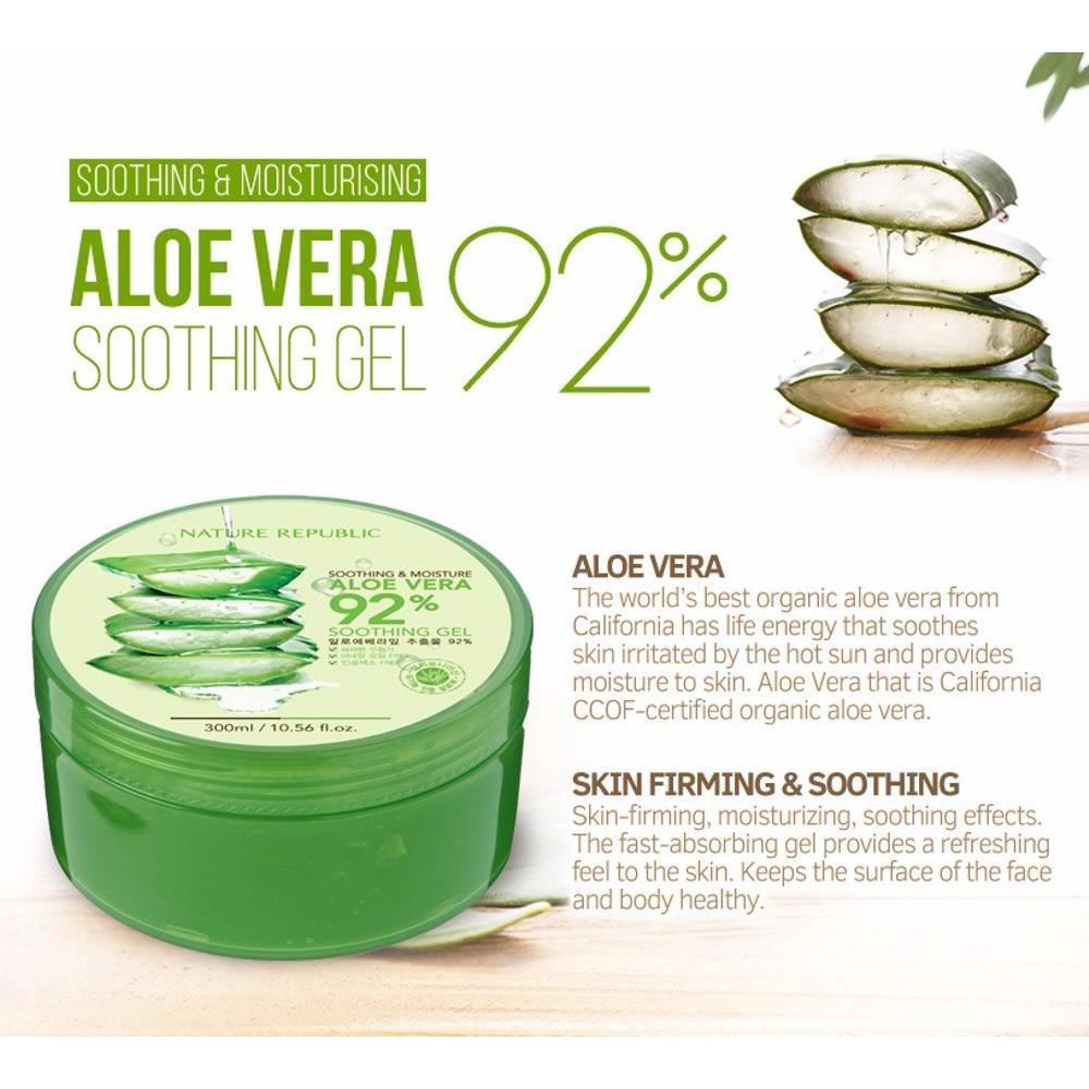 Jual Nature Republic Aloe Vera Gel 92% Soothing & Moisture Jar 300ml ...