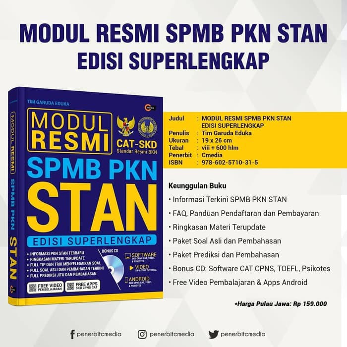 Jual Nn Buku Modul Resmi SPMB PKN STAN Edisi Superlengkap Cmedia ...