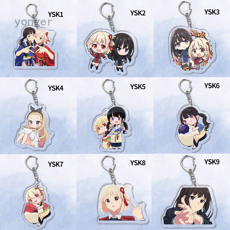 Jual Gantungan Kunci Desain Kartun Anime Lycoris Recoil Bahan Akrilik