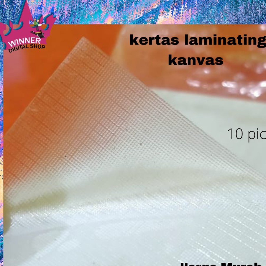 Jual Kertas Laminating Dingin Kanvas/ Laminasi Kanvas isi 10 A4