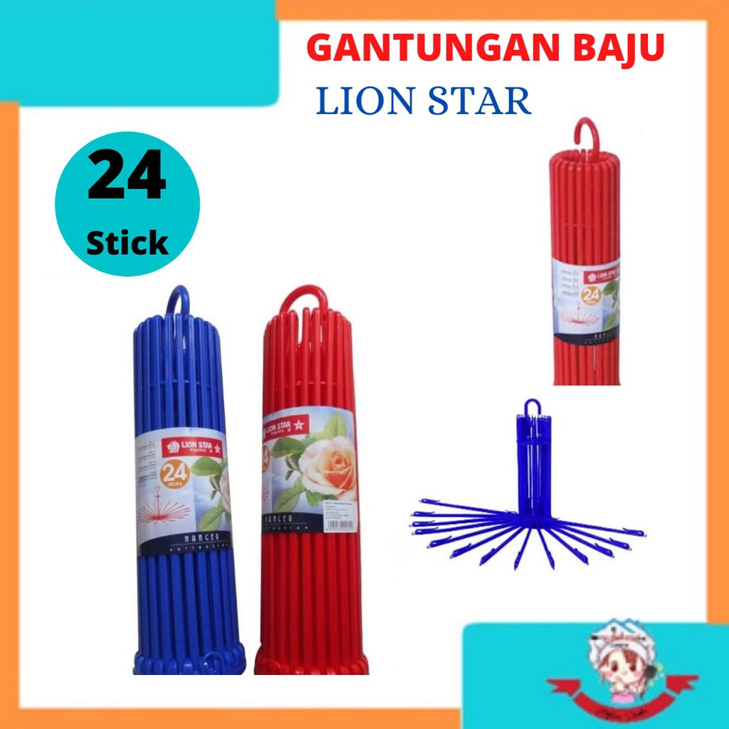 Jual folding hanger lion star folding hanger 24 stick Gantungan plastik Shopee Indonesia