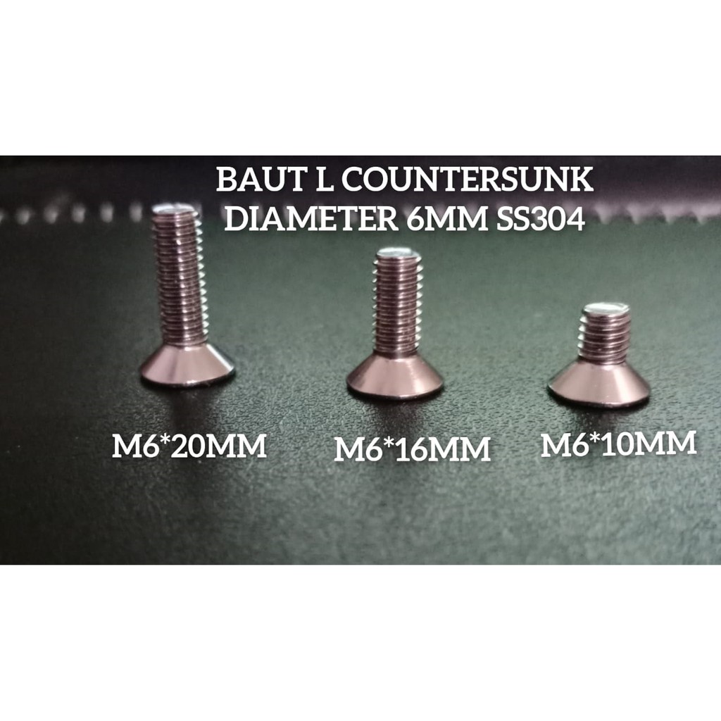 Jual 5 PCS BAUT VERSENG M6 x 20 baut M6 x 16 baut M6 x 10 BAUT