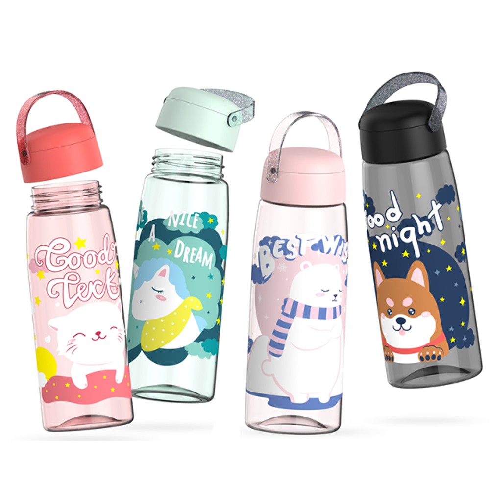 Jual BOTOL MINUM X&W PLASTIC BOTTLE H-6164 500ML BPA FREE/KEREN LUCU ...