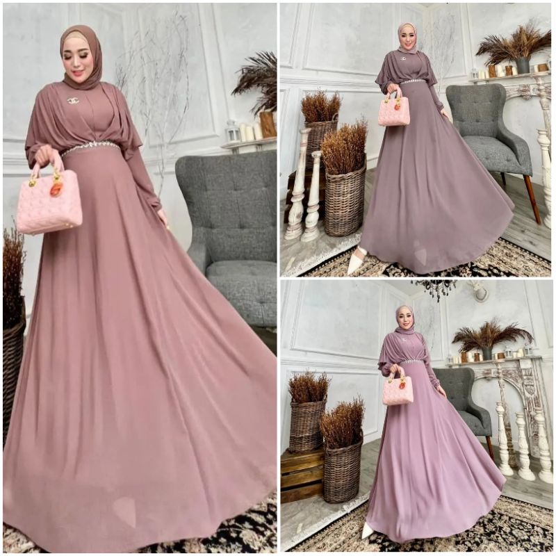 Jual Angel maxy sifon halus/maxy dress cewe/gamis sifon murah/baju remaja  muslimah/gamis idul adha | Shopee Indonesia