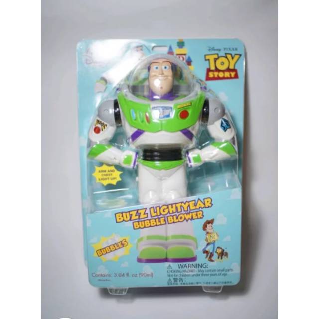 Jual Disney Buzz Lightyear Toy Story Bubble wand with light snow mainan