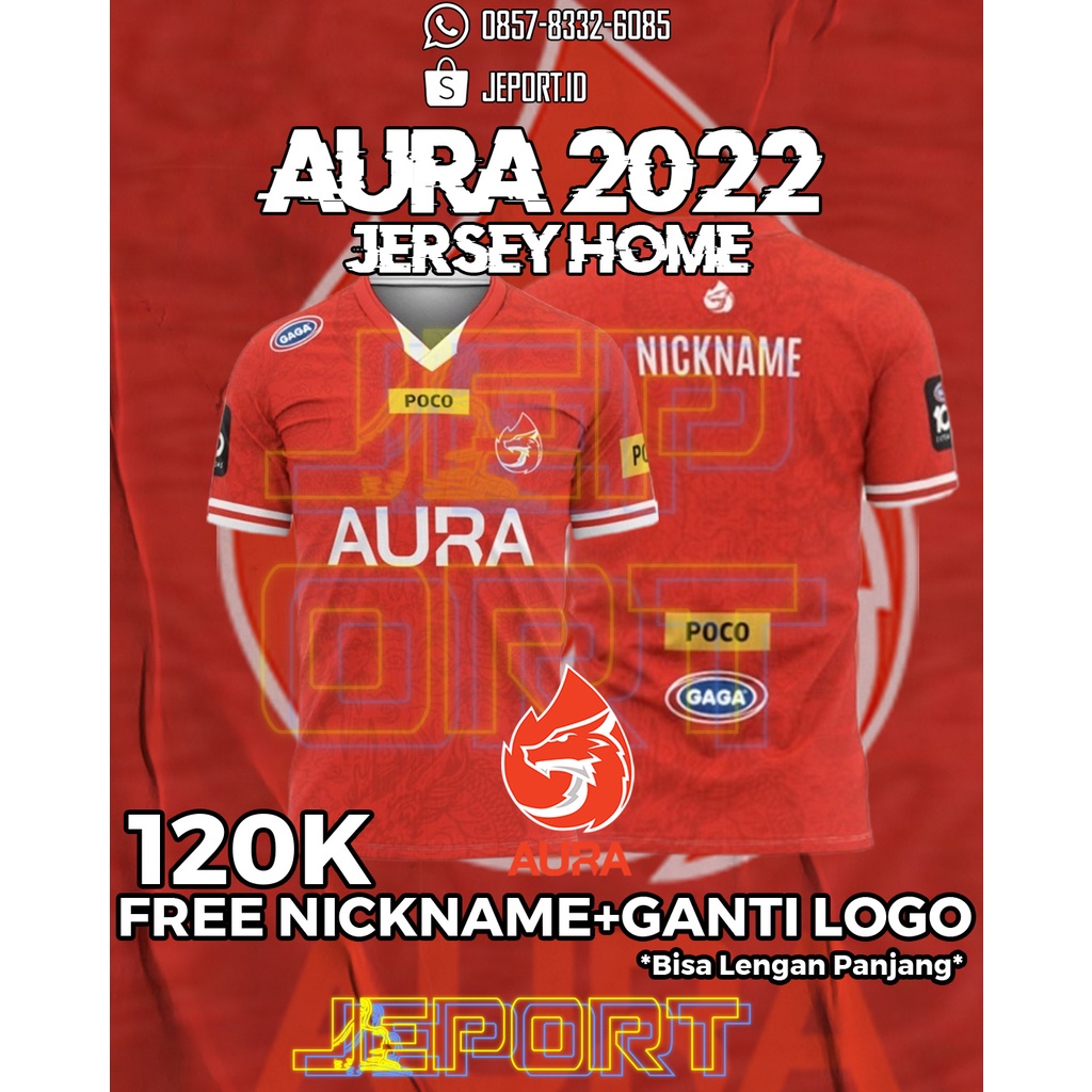 Jual Jersey AURA 2022 Home kaos,baju,gaming,eSport Shopee Indonesia