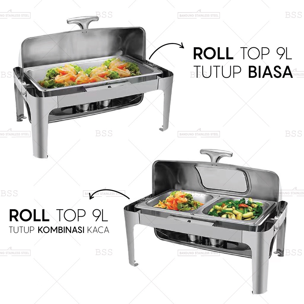 Jual Roll Top 9L Chafer Chafing Dish Stainless Steel Wadah Saji ...