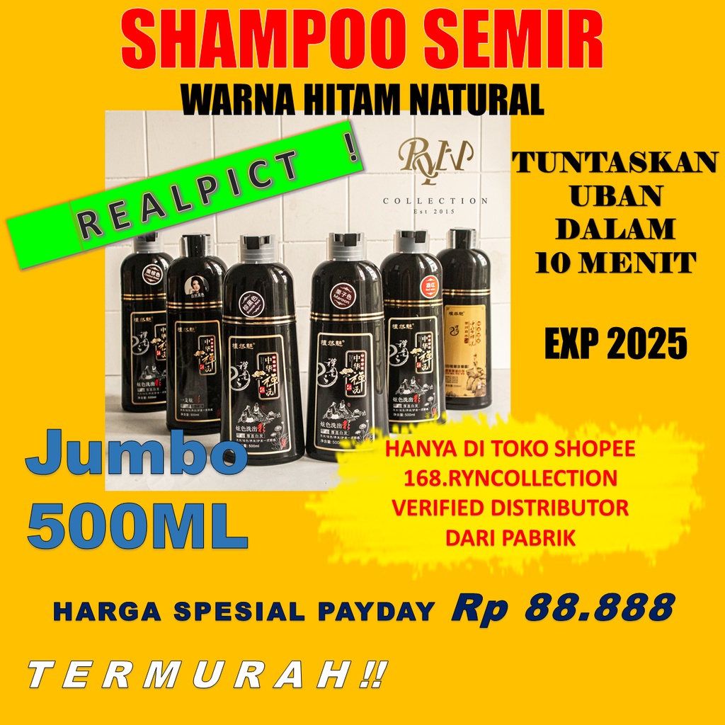 Jual 500ML SHAMPOO SEMIR WARNA ZHI RAN MEI CAT RAMBUT UBAN PRAKTIS