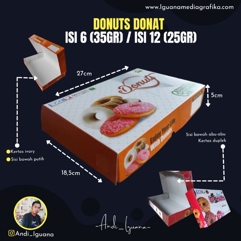 Jual Kardus Donat Isi 6 Dus Donat Dus Donat Besar Isi 612 Murah Shopee Indonesia 