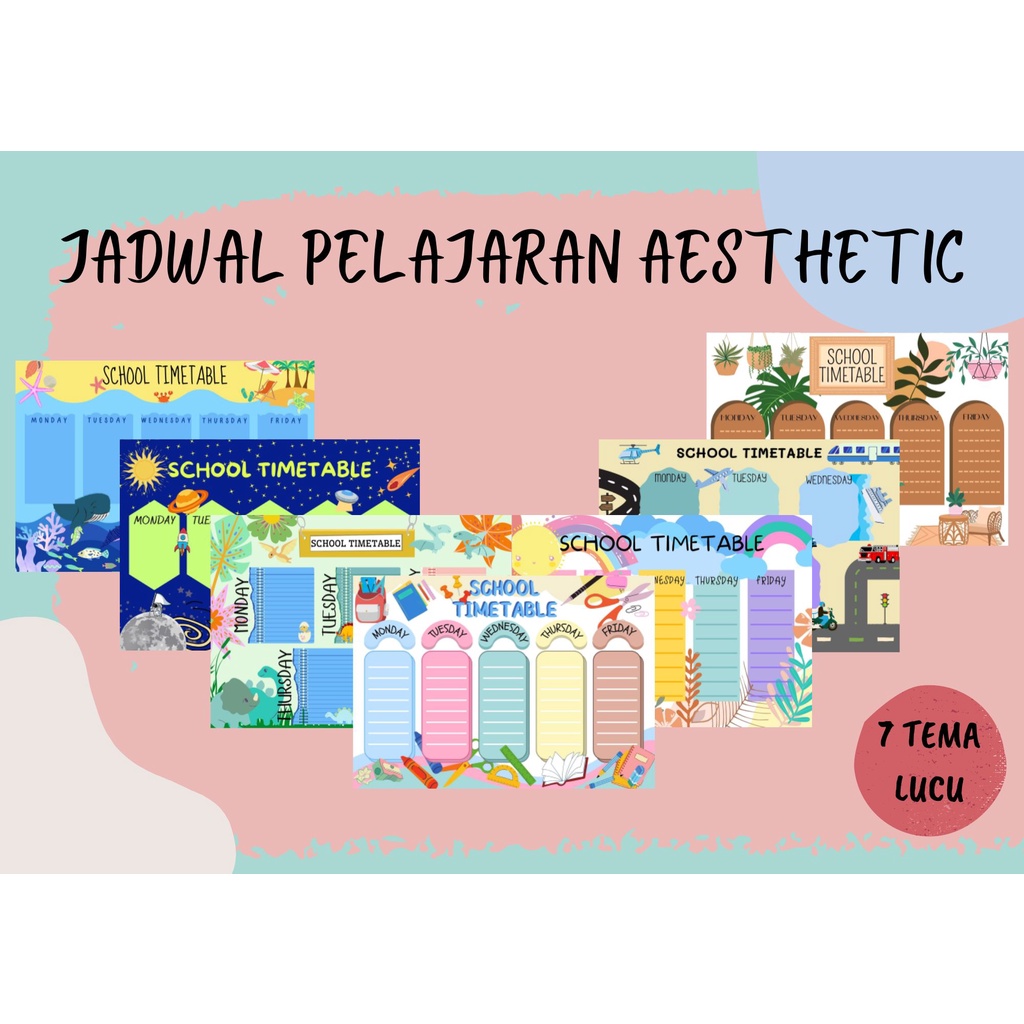 Jual Print at Home - Jadwal Pelajaran Aesthetic / Roster Pelajaran ...