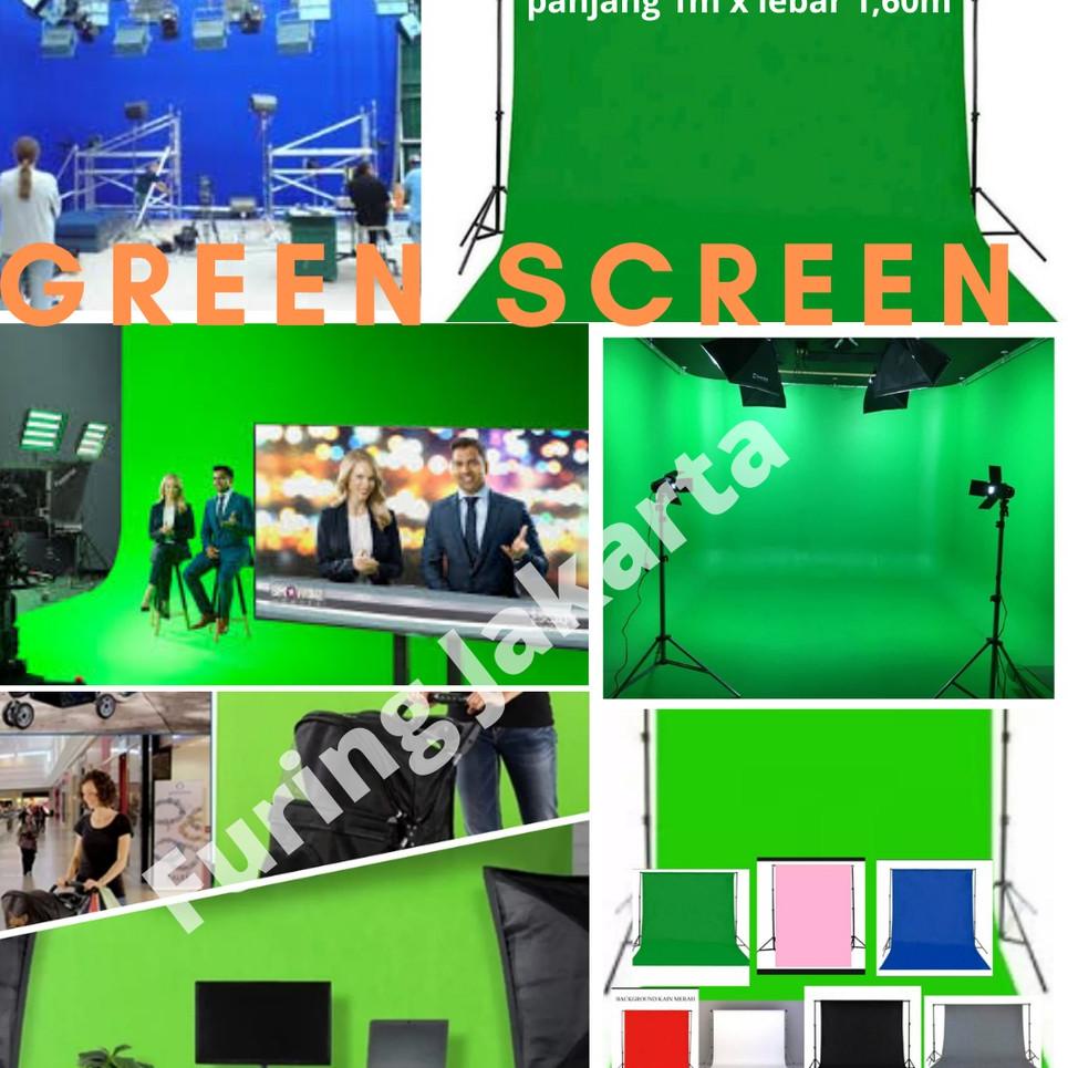 Jual ZRXT 3 meter Green Screen Youtuber Background Backdrop zoom 100gsm ...