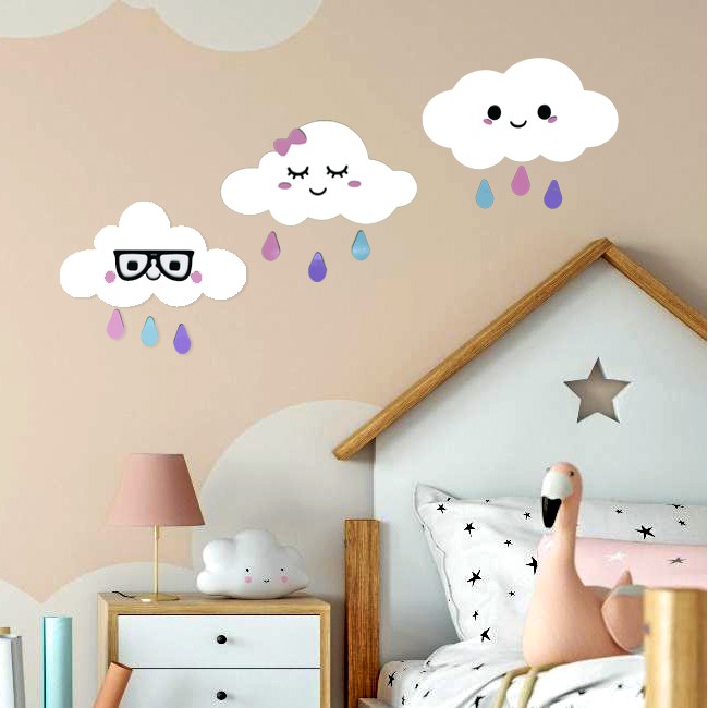 Jual Dekorasi Kamar Anak Awan Hiasan Dinding Kamar Anak 30x17cm