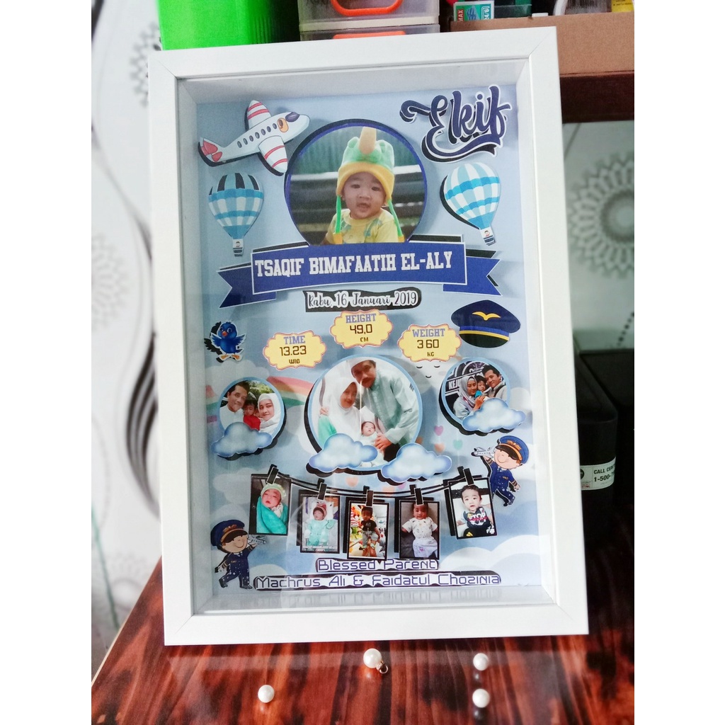 Jual ELDESIGN!! BABY BIODATA 3D PREMIUM FULL CUTTING & KACA AKRILIK ...