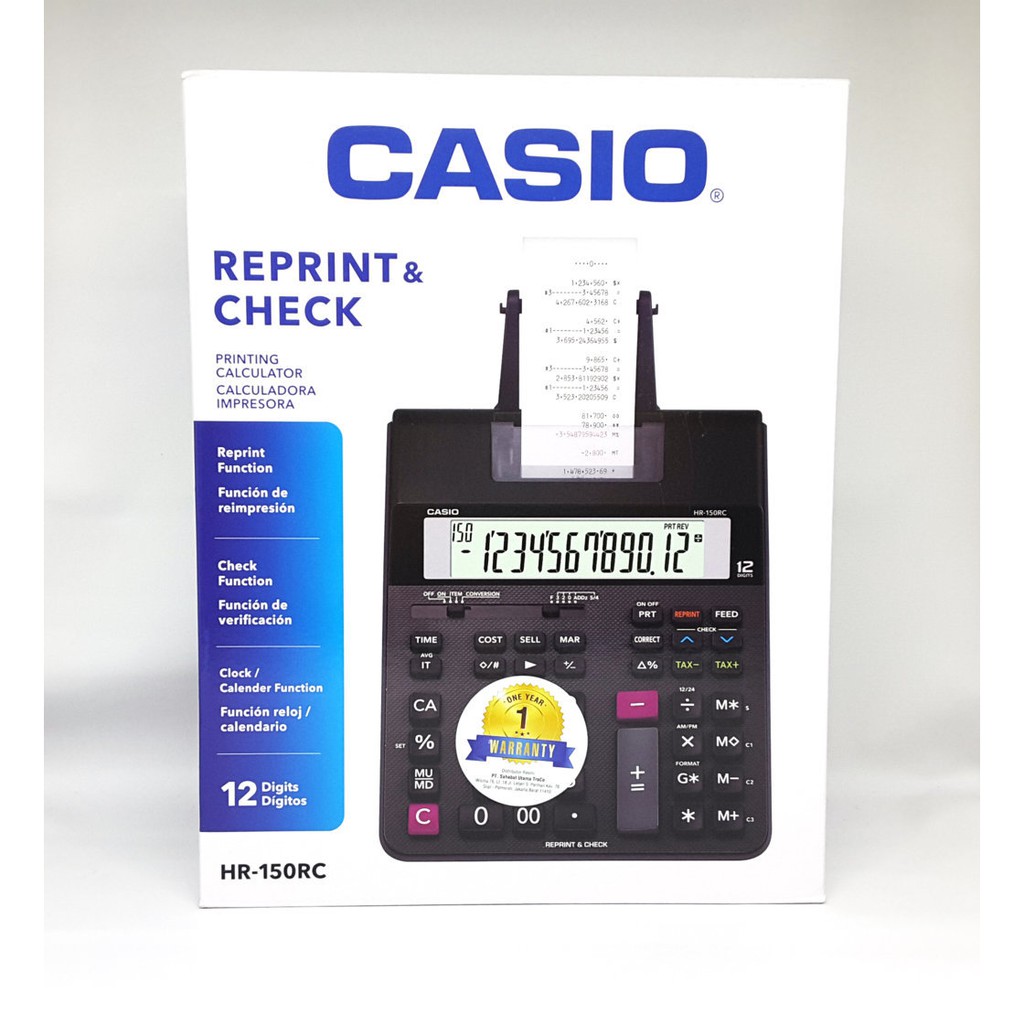 Jual Casio HR150RC Printing Calculator Kalkulator Kasir Printer Struk RC Shopee Indonesia