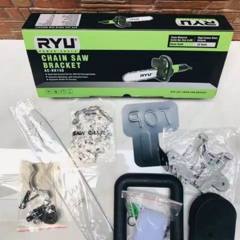Jual RYU ADAPTOR MINI CHAIN SAW MESIN GERINDA DUDUKAN CHAINSAW BRACKET ...