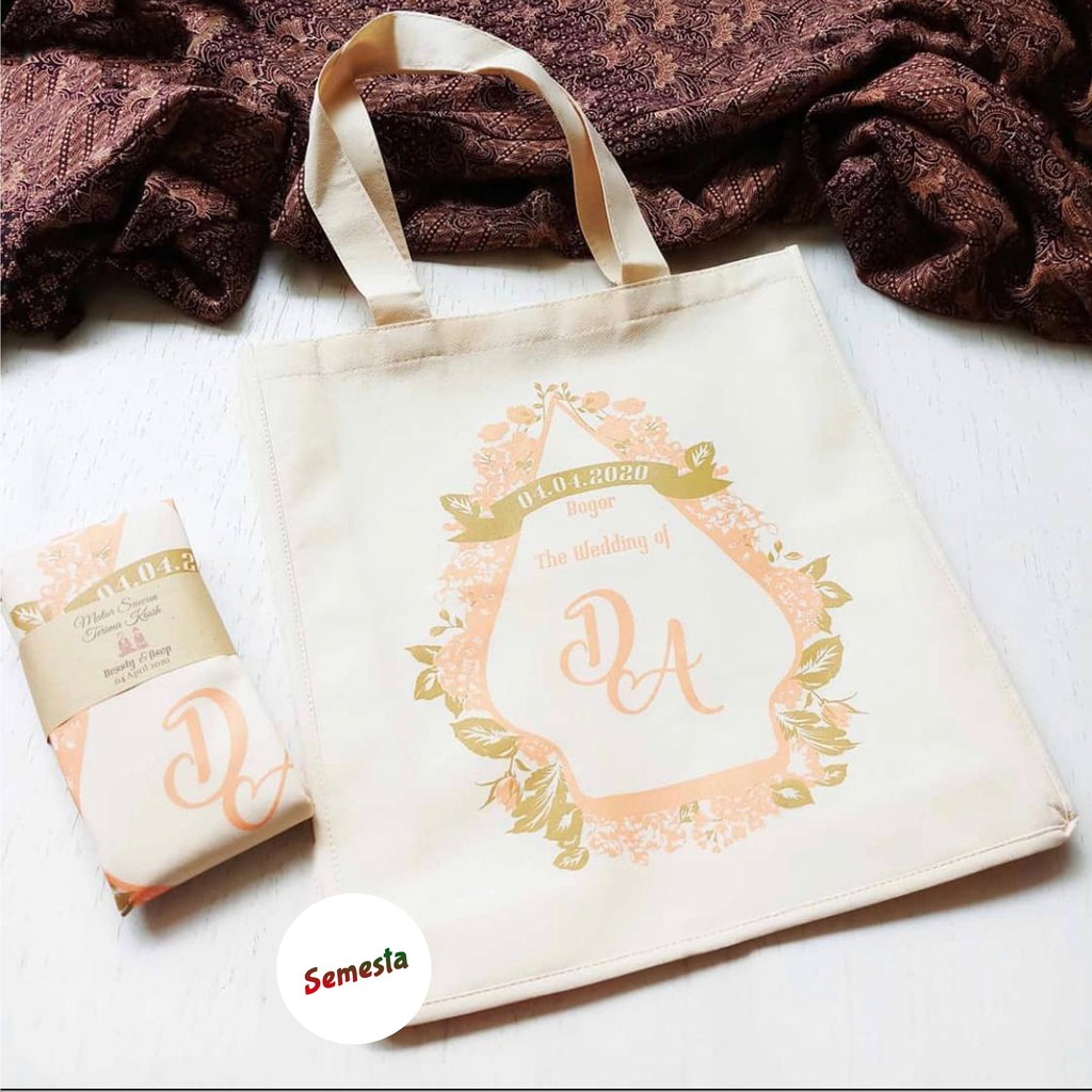 Jual Totebag Suvenir Pernikahan Wedding Nikah Gerabah Ultah Penganten Ulang Tahun Unik Lucu 8998