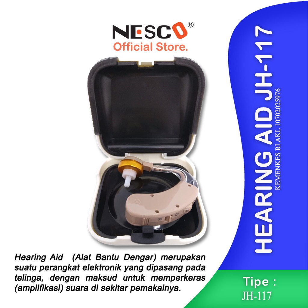 Jual Alat Bantu Dengar Orang Tua Hearing Aids Kit Behind The Ear Tuli Budek Tuna Rungu Nesco