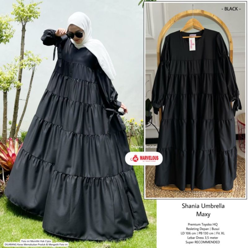 Jual Dress Maxy wanita premium / Shania umbrella maxy by marvelous ...