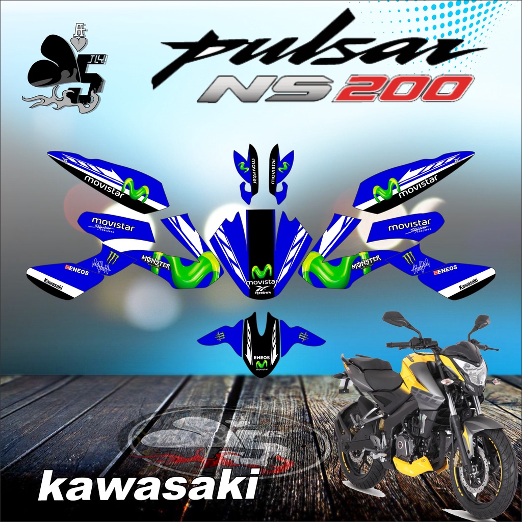 Jual Sticker Decal Kawasaki Pulsar Ns200 Full Body Movistar Design ...