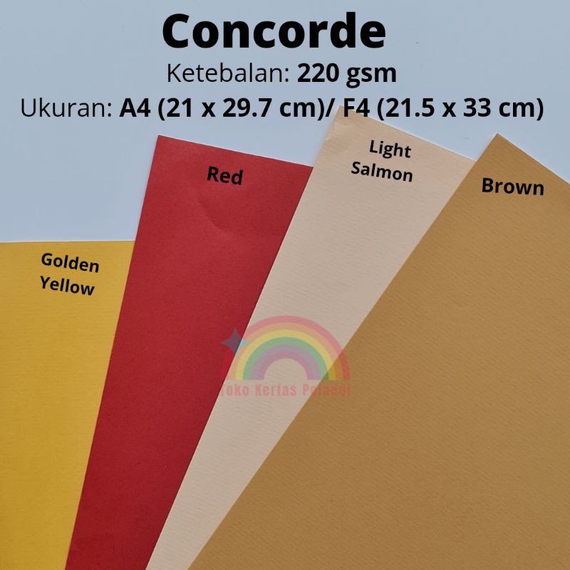 Jual Kertas Karton Concorde 220gsm Isi Per 50 Pcs Ukuran A4 F4