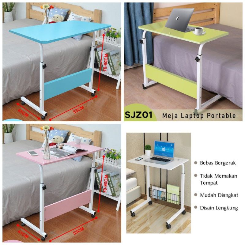 Jual Meja Laptop Roda /Meja Laptop Kasur / Meja Samping Tempat Tidur ...