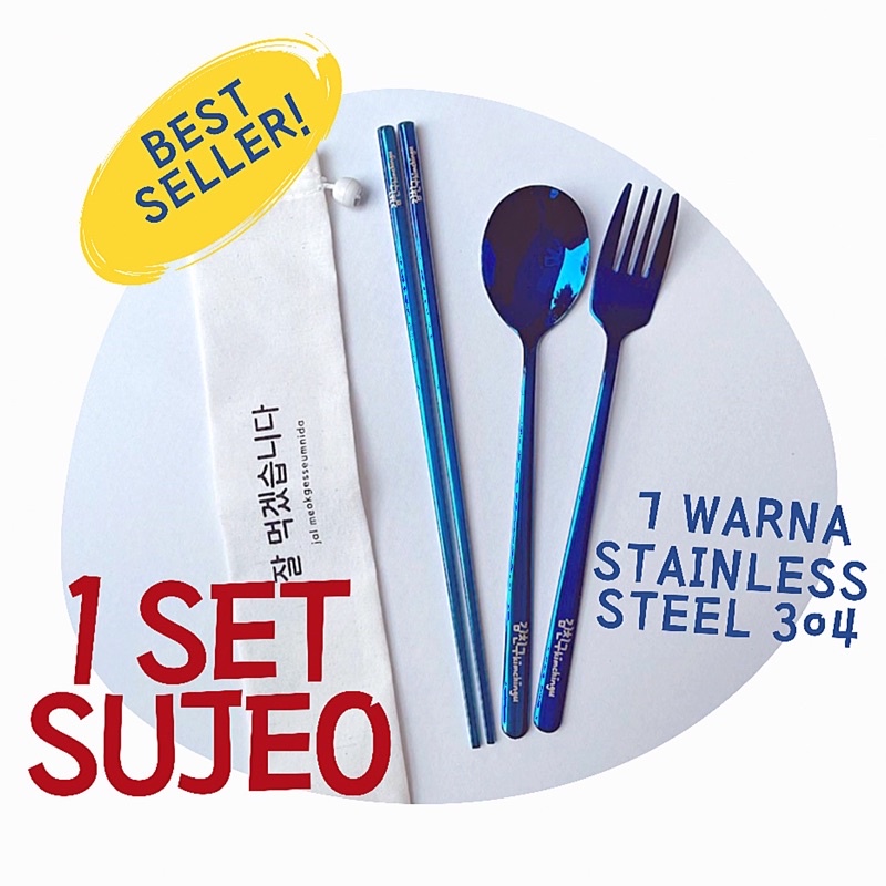 Jual Set Sujeo Korea Alat Makan Souvenir Sendok Garpu Sumpit Kimchingu