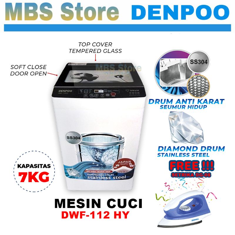 Jual Mesin Cuci 1 Tabung Denpoo Dwf 112 Hy Full Auto Shopee Indonesia 6600