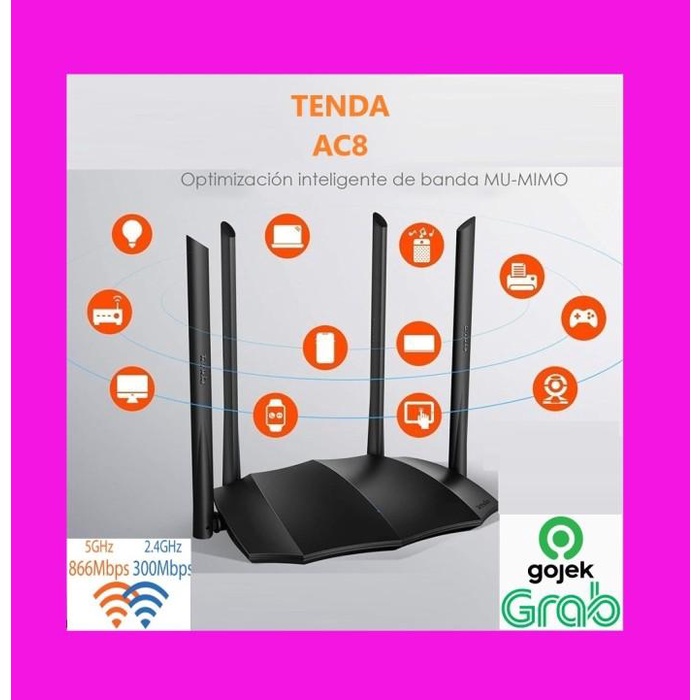Jual Tenda ac7 Router Wifi Wireless WiFi 1200Mbps 2.4 5.0GHz 5 Antena ...