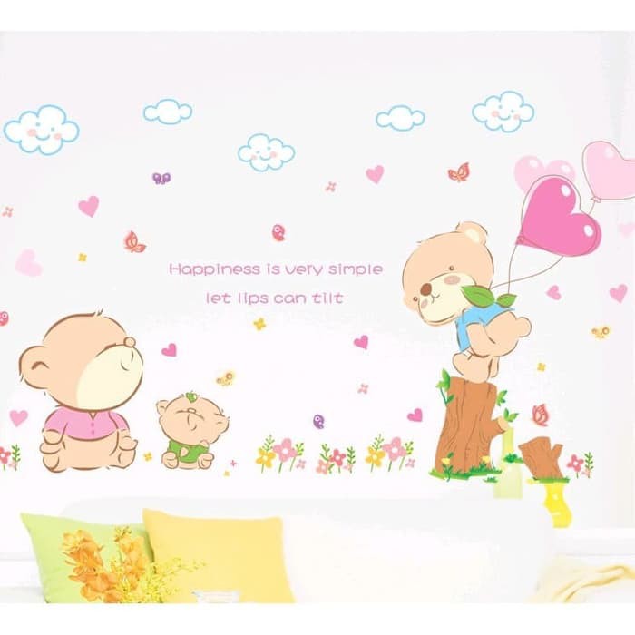 Jual Stiker Dinding / Kaca / Wall Sticker (Bayi dan 2 Anak Beruang ...