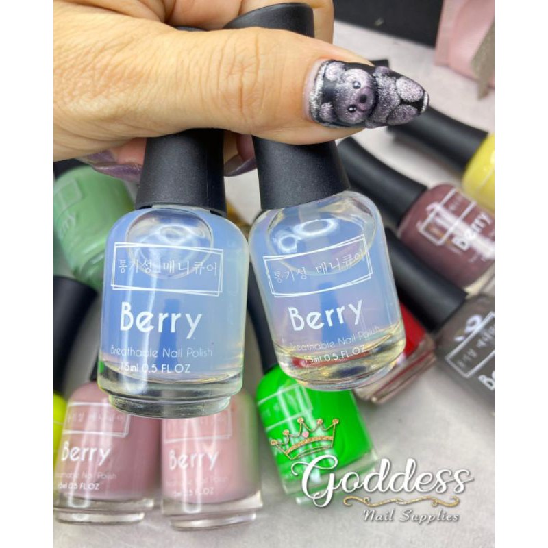 Jual BERRY BREATHABLE NAIL POLISH TOP COAT BASE COAT KUTEK HALAL 15ML