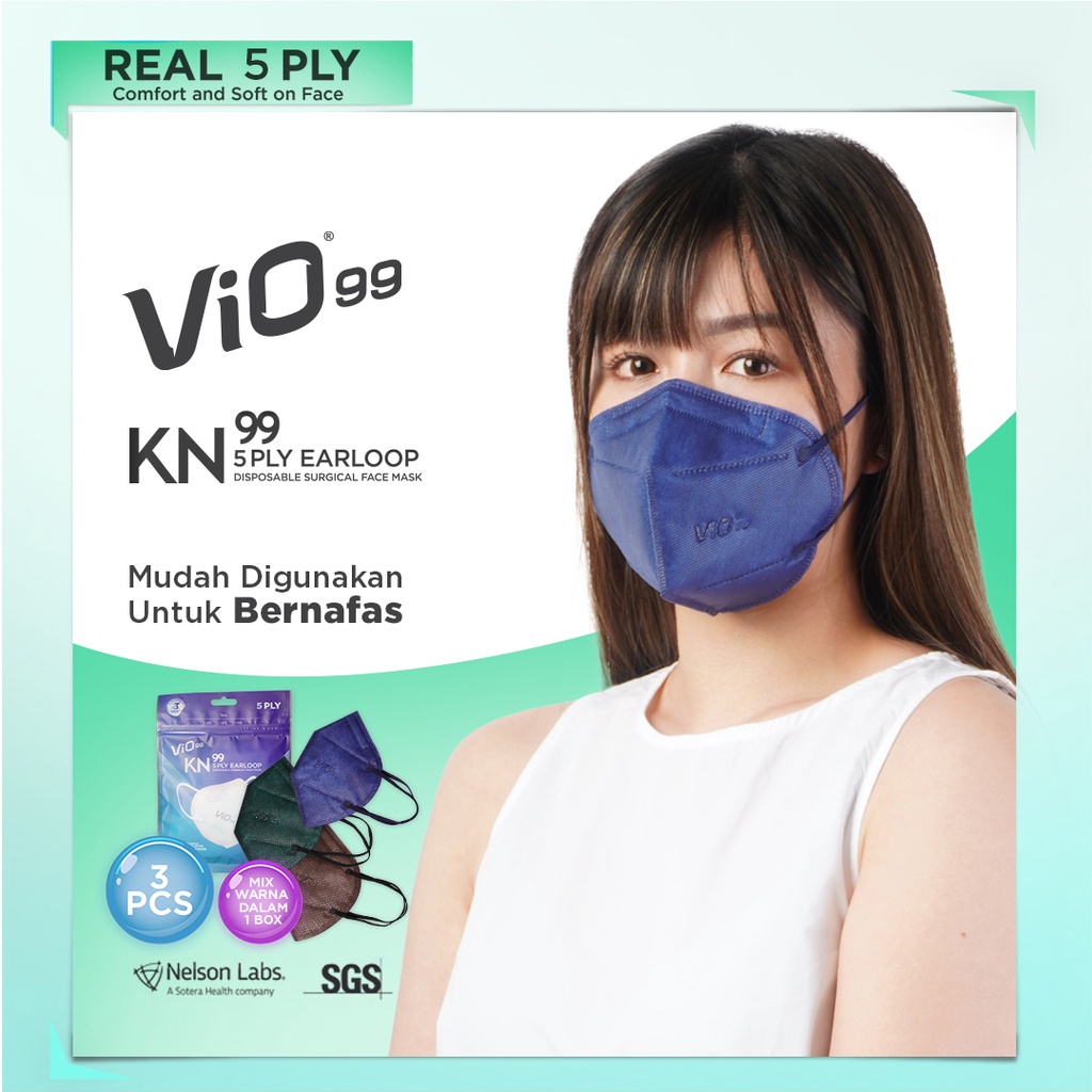 Jual Vio KN Mask Vio 99 Darkcolor Edition Masker Medis Perpack Isi 3pcs ...