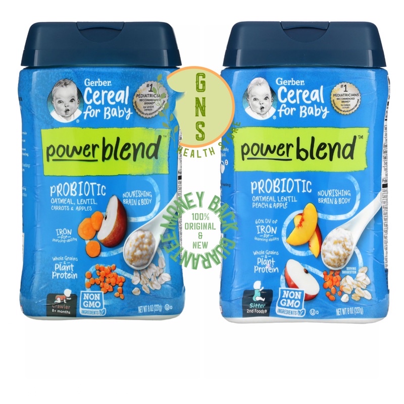 Jual Gerber Powerblend Baby Cereal Power Blend Probiotic Oatmeal Lentil