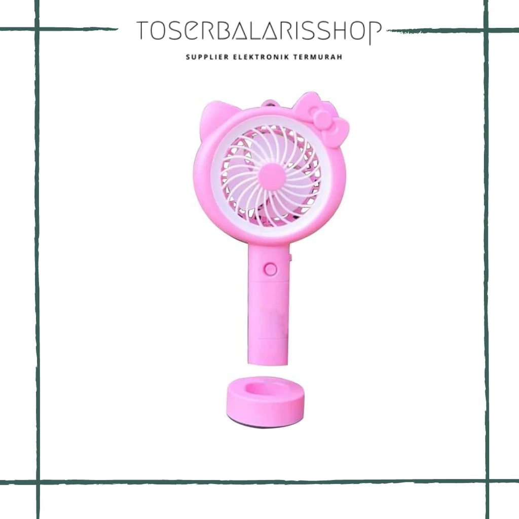 HELLO KITTY KIPAS ANGIN PORTABLE / STANDING MINI FAN LAMPU LED KARAKTER | AutoStock