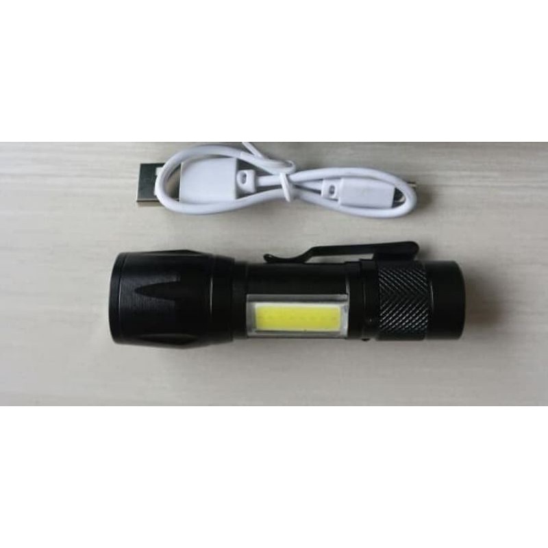 Jual Senter LED Cas Super Terang Jarak Jauh + COB 4 Mode 8205 Emergency ...