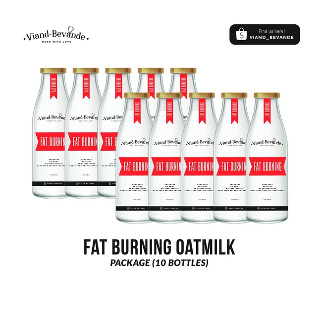 Jual Viand Bevande - Paket 10 Botol Fatburning Oatmilk | Shopee Indonesia