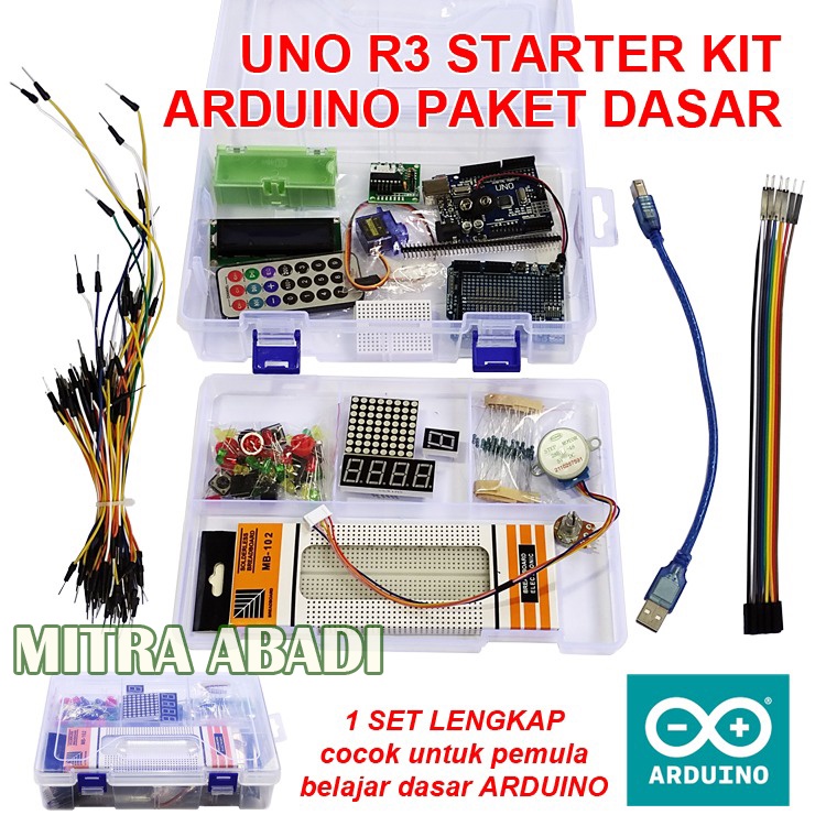 Jual Starter Kit - Paket Lengkap Dasar Belajar Arduino UNO R3 | Shopee ...