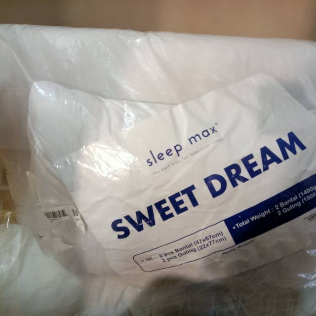 Sleep max sweet dream store 2 pillows & 2 bolsters