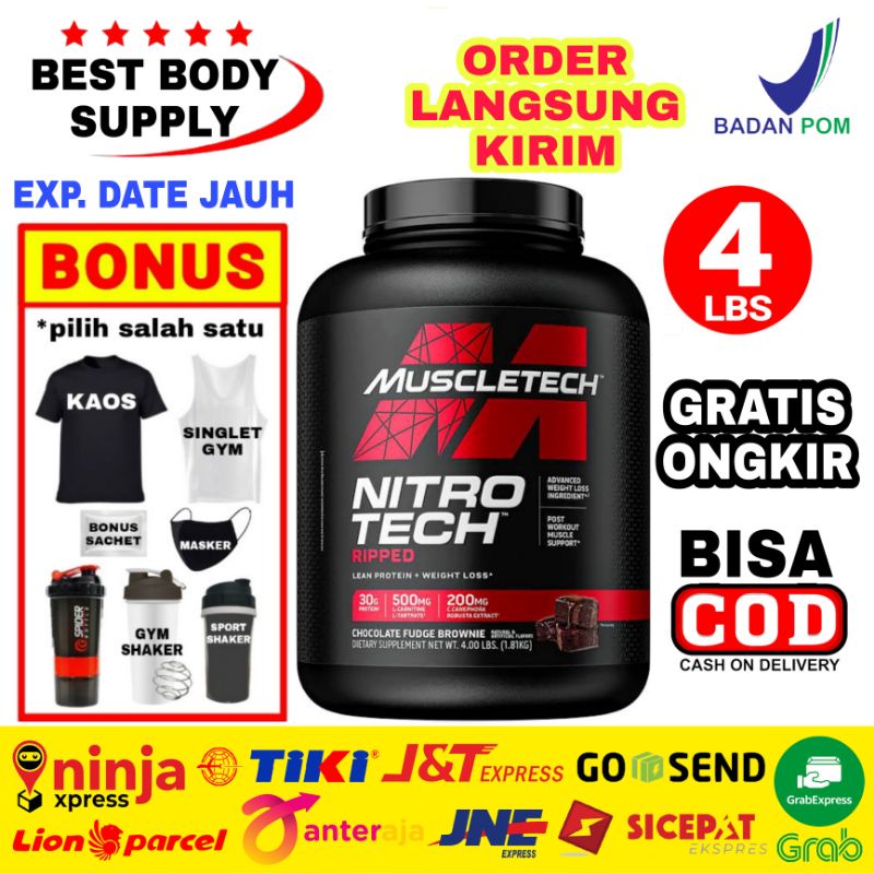 Jual Nitrotech Ripped 4 Lbs Muscletech Nitro Tech Ripped 4lbs Muscle Tech Nitrotech Ripped 4 Lb