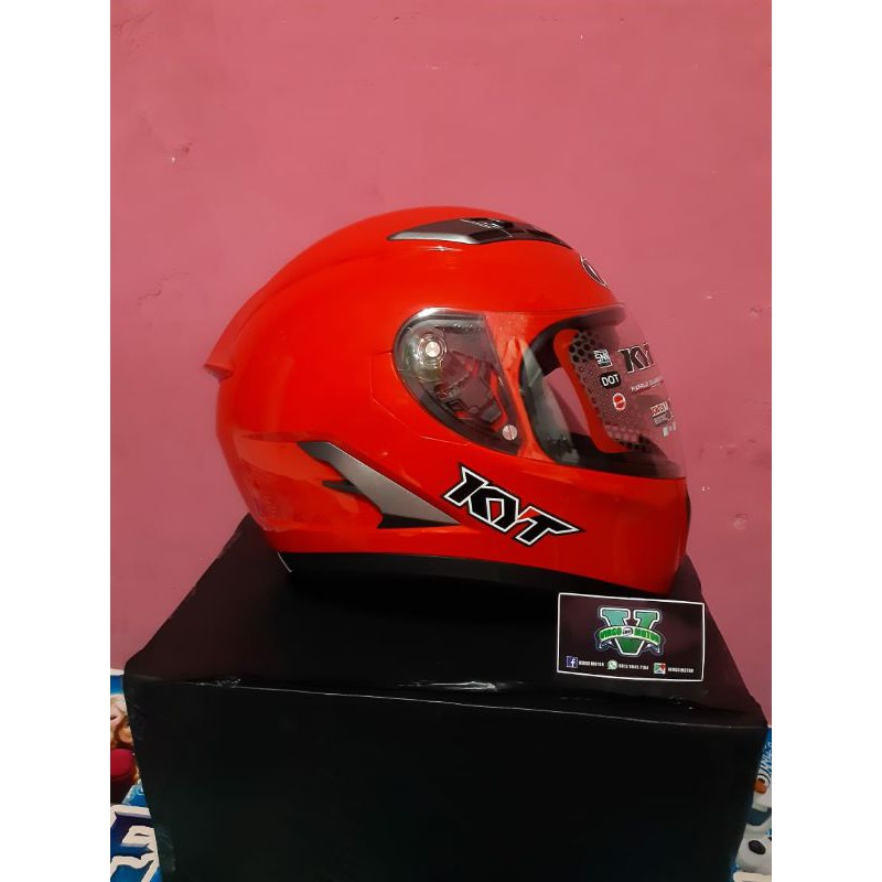 Jual KYT HELM FALCON 2 SOLID FIRE RED | Shopee Indonesia
