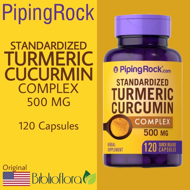 Jual Piping Rock Turmeric Curcumin 500 mg 120 Capsules with Black