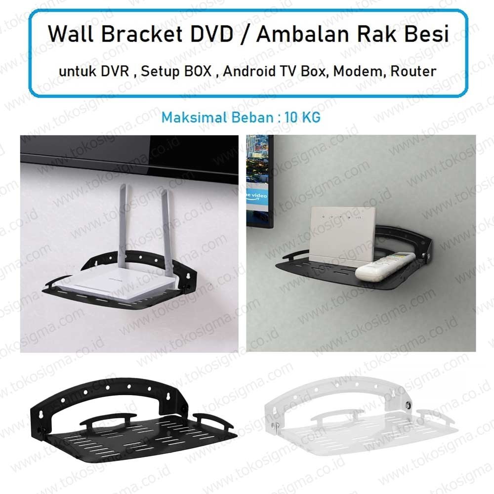 Jual Ambalan Rak Besi Bracket Holder DVD Mesin DVR CCTV Rak Dinding ...