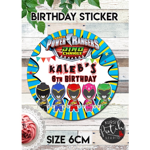 Jual custom birthday sticker tema power rangers | Shopee Indonesia