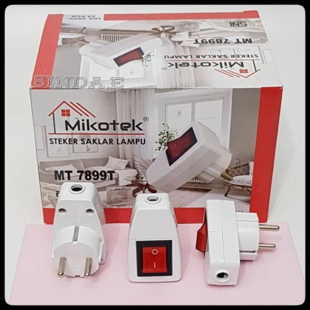 Jual Steker listrik Arde + swit on/off MIKOTEK 7899T | Shopee Indonesia