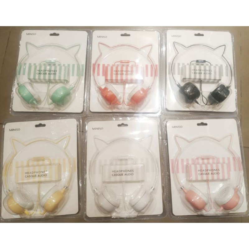 Jual MINISO HEADPHONES CASQUE AUDIO KITTEN SHAPE Shopee Indonesia