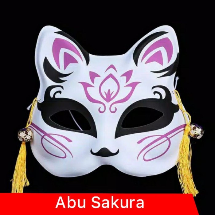 Jual AFT Topeng Anbu Kucing Setengah Wajah Demon Slayer Fox Mask Kabuki ...